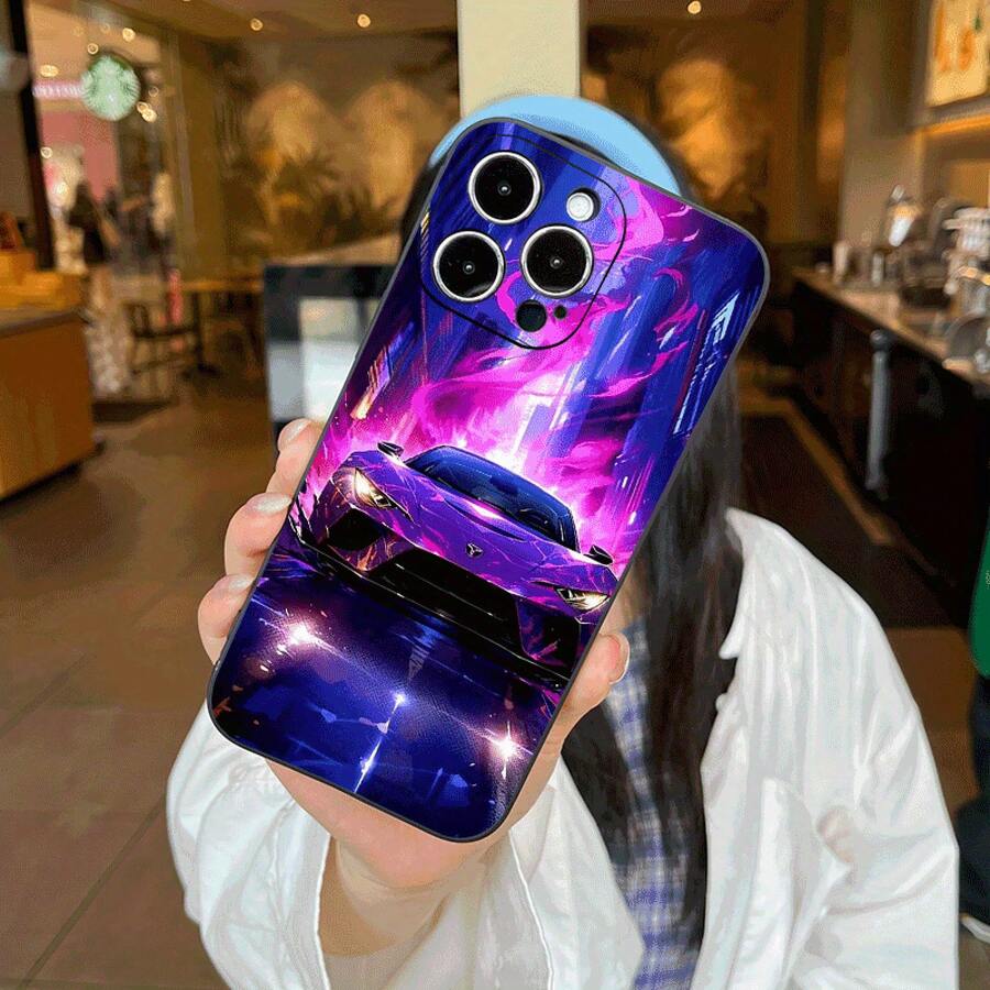 Funda protectora suave de TPU con patrón de coche deportivo de ensueño, compatible con 16 Pro Max/16 Pro/15/15 Plus/15 Pro/15 Pro Max, 14/14 Plus/14 Pro/14 Pro Max, 13/13 Pro/13 Pro Max, 12/12 Pro/12 Pro Max, 11/11 Pro/11 Pro Max, mini regalo tipo S para hombres y mujeres - Colores mixtos - Ver 1