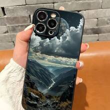 Funda de Teléfono con Patrón de Cielo Estrellado para 16 15 14 13 12 11 Pro Plus Promax, Decorada con Diseño de Montaña y Nubes.Material TPU, protección a prueba de golpes, es un gran regalo para la familia, amigos, cumpleaños de niños, días festivos de Año Nuevo, novios, novias y el Día de San Valentín. - Colores mixtos - Ver 1