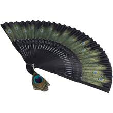 Abanico Plegable Abanico De Estilo Chino Negro Para Huesos Artesanías Antiguas Accesorio De Decoración Abanico Plegable De Estilo Del Lejano Oriente Decorativo Pinceles - 1 - Ver 7
