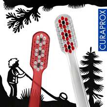 Cepillo Dental Curaprox School – Para Niños de 4+ Años |   Ultrasuave y Compacto (Rojo, Verde) - Rojo, verde - Ver 11