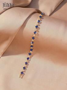 Hihho 1pc Colorful Tennis Chain Bracelet, Mixed Color Inlaid Copper Zirconia Oxidized Rainbow Tennis Bracelet, Women's Jewelry, Suitable For Women's Daily Decoration, Holiday Party Gift, Christmas Jewelry - Tennis Bracelet - View 8