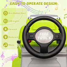 Camión volquete infantil de 12 V con control remoto, coche de juguete interactivo de 4 ruedas con plataforma y pala, reproductor de música Bluetooth y luces LED, vehículo de construcción eléctrico para niños y niñas de 3 a 8 años. - blanco verde - Ver 5