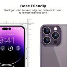 4-In-1 Privacy Screen Protector Tempered Glass, With Rear Camera Lens Glass Film, Compatible With Iphone 17/16/15/14/13/12/11 Pro Max, 2pcs Anti-Peep Front Glass Film, 2pcs Camera Lens Glass Film - Black-4 IN 1 - View 7