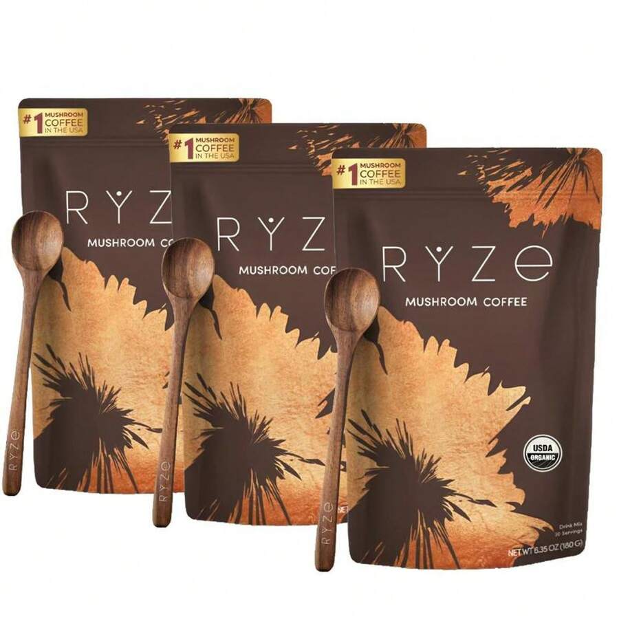 Make Your Day - Mushroom Coffee With 6 Adaptogenic Mushrooms And MCT Oil For Better Energy, Focus, Digestion, Lmmunity With Turkey Tail, Shiitake, Lion's Mane - 件 - 查看 1