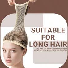 D3 Pcs Beige Wig Caps For Long Hair Nylon Hair Nets For Women Mesh Wig Cap For For Women Non Slip Accory For Halloween Party Cosplay - Màu be - Xem 5