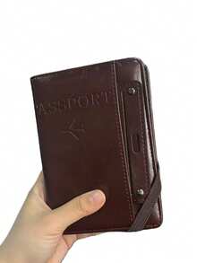 1 件多功能护照夹和卡夹，PU 皮革护照套，适合旅行、学校、度假、商务旅行、男女通用，多功能护照夹卡夹身份证登机牌、储物袋票夹钱包一体式女士 - 彩色 - 查看 12