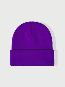 1pc Y2K Style Fashionable Versatile Oversized 360 Needle Flat Knit Beanie Hat, Suitable For Street, Party, Autumn/Winter Outdoor - Knitted Hat - View 26