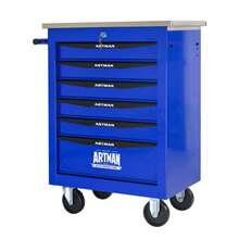 6 Schubladen Multifunktional Werkzeugwagen Mit Rädern, Metall-Roll-Werkzeugwagen Lagerung Für Garage Workshop Warehouse Reparaturwerkstatt-Mit Edelstahldach-Schwarz & Blau(BLACK&BLUE) - 藍色 - 查看 4
