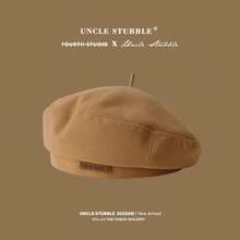 Ladies' Woolen Beret, Fashionable British Style Painter Hat, Retro And Versatile, Face Enhancing Small Hat - 卡其色 - 查看 10