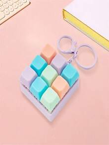 1 pieza Llavero de tecla de teclado para alivio del estrés - Un juguete para los dedos con efectos de sonido para aliviar eficazmente el estrés, con colores macaron vibrantes. La apariencia, el color y el diseño son muy atractivos, lo que lo convierte en un obsequio o recuerdo de fiesta perfecto para amigos y familiares (entrega de color aleatorio). - Multicolor - Ver 8