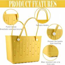Large Rubber Beach Bag Travel Totes Mens Womens Waterproof Rubber Beach Tote For Work Picnics Shopping Outdoor - màu đen - Xem 4