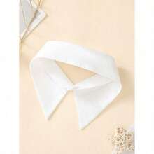1pc Ladies' Fashionable White Decorative Chiffon Detachable False Collar Shirt Collar Necklace - White - View 3