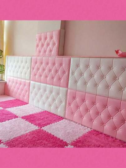 35cm*70cm 3D浮雕泡沫墙纸仿皮纹 柔软有质感（厚度0.4cm/0.16英寸）自粘泡沫墙贴 可重复使用可裁剪 卧室装饰背景 隔音加厚墙布 床头软包 防水防潮防尘防撞贴纸