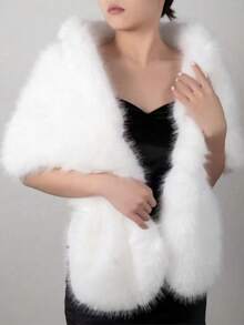 1 件套女士披肩优雅披肩，适合派对、婚礼、毕业典礼、特殊活动、秋冬季 - 純色 - 查看 10