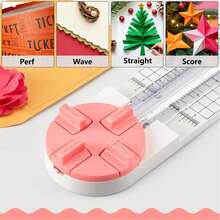 Paper Trimmer Craft Paper Cutter,4-In-1 Paper Trimmer Multi-Function Scrapbooking Tool With Straight, Wave, Perforated & Creasing Blades For Craft Paper,Cardstock, Coupon, Label, Photo,Postcard - Màu xanh lam - Xem 6