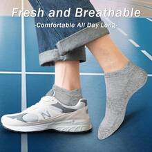 4 Pares Calcetines Running Cortos Hombre y Mujer Algodón Orgánico - Calcetines Deporte Hombre y Mujer Antiampollas y Antideslizantes Padel, Crossfit, Baloncesto - Blanco - Ver 5