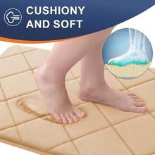 Memory Foam Bath Mat 30x20, Ultra Soft And Absorbent Bathroom Rugs, Machine Washable, Comfortable Bath Carpet For Bathroom Floor, Tub And Shower, Beige{Inchsize_nameinch:Inch30\Inchx20\Inchinch,Inchcolor_nameinch:InchBeigeinch} - 米色 - 查看 4