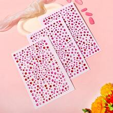 975Pcs Face Gems Hair Gems, Self-Adhesive Face Jewels Eye Jewels Rhinestones 3/4/5/6 Mm DIY Face Gems Stick On, Hair Body Rhinestones Gems Crystals Pearls For Face Makeup, Crafts (Gem_red+Pink+Rose){Inchcolor_nameinch:Inchgem_red+Pink+Roseinch} - 寶石紅+粉紅色+玫瑰 - 查看 4