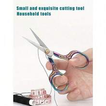 1pcs Vintage Floral Pattern Sharp Daily Use Scissors Random Color