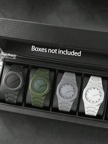 1pc/4pcs Set New Plastic Strap Men's Quartz Watch Solid Color Premium Hip-Hop Wristwatch, Suitable For Daily Wear Sports Casual Pointer Quartz Watch, Perfect For Valentine's Day, Father's Day Gift - one-size - View 2