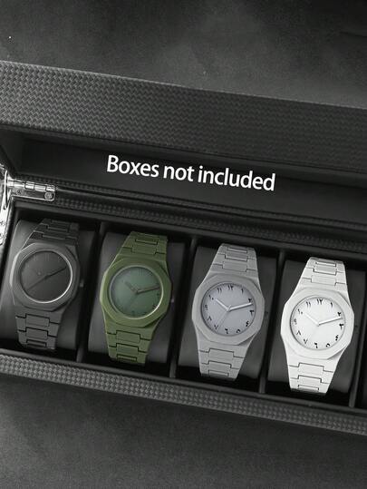 1pc Men's Quartz Watch With Plastic Band, Solid Color High-End Hip-Hop Style Casual Analog Watch Suitable For Daily Wear