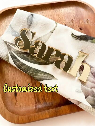 1pc Customized Unique Acrylic Name Plate - Personalized Centerpiece Decoration For Events, Weddings, Birthdays, Anniversaries - Elegant Place Card, Ideal Guest Name Tag - Suitable For Celebrations, Christmas