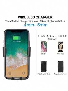 15W Gravity Sensor Wireless Car Charger, Qi-Compatible With Apple, Android Phones, Wireless Charger Compatible With IPhone 8/X/11/12/13/14/15/16 Series