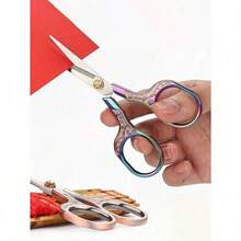1pcs Vintage Floral Pattern Sharp Daily Use Scissors Random Color