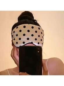 1PC Polka Dot Pattern Silk Like Elastic Band Shading Sleep Facial Mask, Sleep Mask Eye Mask, New Year Gift, Valentine's Day Gift, Christmas Gift, Holiday Daily Use, Suitable For Family Bedroom - Multicolor - View 3
