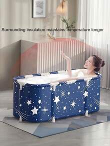 45.3 x 23.6 x 19.7 英寸便携式可折叠浴缸，成人独立式家用浴室SPA理疗浴缸，适用于淋浴房，可进行热水浸泡、水疗和冰浴。