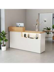 Recepcion Escritorio Con Guía Y Cajon Cerradura Mueble 120cm - Blanco - Ver 3