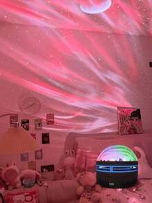 [Magical Galaxy Projector] 14 Effects Galaxy Star Projector, Northern Lights LED Atmosphere Projection Lamp Aurora Borealis Starry Sky Projector, For Room Home Decorations, Home Theater, Gift Decoration, Magical Projection Lamp Gifts, Holiday Party Christmas Gifts For Women,Christmas Gifts - Star - View 2