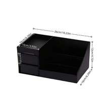 1 pieza Organizador de maquillaje, Caja de almacenamiento de perfumes y cuidado de la piel para el tocador, Soporte de lápiz labial de doble capa, Caja de almacenamiento para dormitorio, Estantería de exhibición, Bolsa de maquillaje, Esencial de viaje - Negro - Ver 9