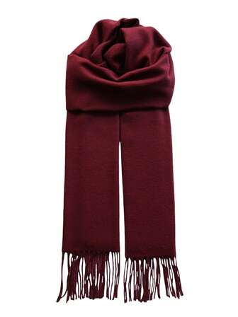 1pc Men Plaid Scarf With Tassels, Warm Men Scarf Accessory For Students, Couples, Business, Outdoor In Autumn/Winter, European Style Men AccessoriesMen Scarves