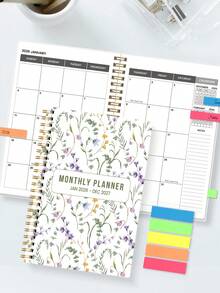 1本极简主义2026-2027年月计划笔记本，A5尺寸，附赠3张贴纸，24个月周/日计划，月视图，大面积书写和笔记区域，学生计划本，从2026年1月开始，学习用品，办公桌配件，2026年新年礼物 - 紫色 - 查看 16