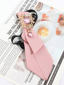 1件复古洛丽塔水晶水钻领带，女士哥特式优雅衬衫配饰，可调节角色扮演派对吸睛领带，带珠宝装饰 - A - 查看 6