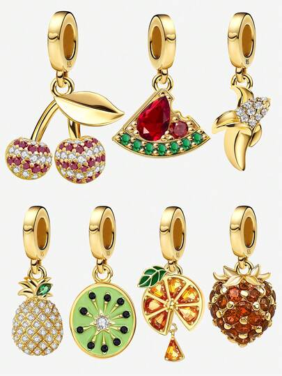 1pc 925 Sterling Silver Pineapple Pendant, Suitable For Women Bracelet, Bangle DIY Jewelry Making And Daily Accessories Decoration