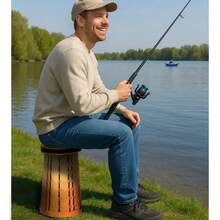 Upgraded Folding Stool, Lightweight Yet More Durable, Foldable And Portable. 8-Level Height Adjustable, Suitable For Outdoor Fishing, Camping And BBQ. Gradient Black/Blue/Purple/Orange Color, Fashionable And Stylish, Max Load 100kg. - Multicolor - View 6