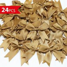 红色缎带蝴蝶结 - 精美礼品包装、手工艺品、生日和婚礼装饰、涤纶材质、节日礼物、礼品包装用品 - 多色隨機 - 查看 13