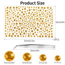 975Pcs Face Gems Hair Gems, Self-Adhesive Face Jewels Eye Jewels Rhinestones 3/4/5/6 Mm DIY Face Gems Stick On, Hair Body Rhinestones Gems Crystals Pearls For Face Makeup, Crafts (Gem_Yellow){Inchcolor_nameinch:Inchgem_yellowinch} - 寶石黃 - 查看 3