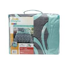 Set Colcha de Doble Vista con Fundas de Almohada y Fundas de Cojin (5pz en Total) Sobrecama Térmica Reversible de Alta Calidad con Fundas sin Relleno - Negro - Ver 4