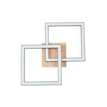 homefire 1/2ER LED Ceiling Light, Modern Ceiling Lamp For Bedroom Or Living Room, 2 Lights, 24W, Wooden Ceiling Lamp, Wood Color, 3000K Warm White, Square Kitchen Lamp, Ceiling Lighting For Bedroom, Hallway, Dining Room, Office, Ramadan - 2 hình vuông ngọn lửa - Xem 9