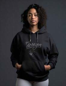 Maqueta de sudadera con capucha Gildan 18500 negra, sudadera en posición plana, escena de maqueta de estilo de vida, descarga digital para 2025 - Negro 23 - Ver 6