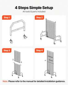 Grid Wall Panel, 1.9 X 5.4 Ft Wire Grid Panels Display Rack, Movable Art Display Shelf With Wheels And 10 Hooks, Black Carbon Steel Gridwall For Craft Show, Decoration, Storage, Notice Board - màu đen - Xem 8