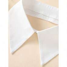 1pc Ladies' Fashionable White Decorative Chiffon Detachable False Collar Shirt Collar Necklace - White - View 4