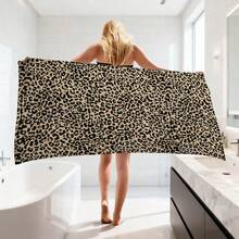 1pc Oversized Bath Towel Beautiful Oversized Cheetah Print Beach Towel Outdoor Water Sports Swimming Bath Towel Quick-Drying Leopard Print Beach Towel, Ultra-Fine Fiber Beach Towel, Super Absorbent Travel Sports Swimming Pool Swimming Bathroom Camping Yoga Adult Beach Towel Bathroom Decor - Multicolor - View 2