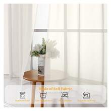 Sheer Curtains 96 Inches Long 2 Panels, Elegant Window Treatments Voile Curtains For Living Room, Light Filtering Rod Pocket Sheer Drapes, Each 42" Wx96 - 多色130 - 查看 5