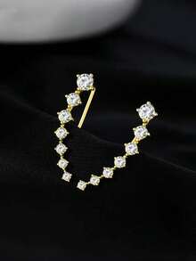 2pcs Sparkling 7-Cubic Zirconia Earrings, Luxurious High-End Fashion Earrings, Creative Personalized Jewelry Gift - Seven  Earrings - View 8