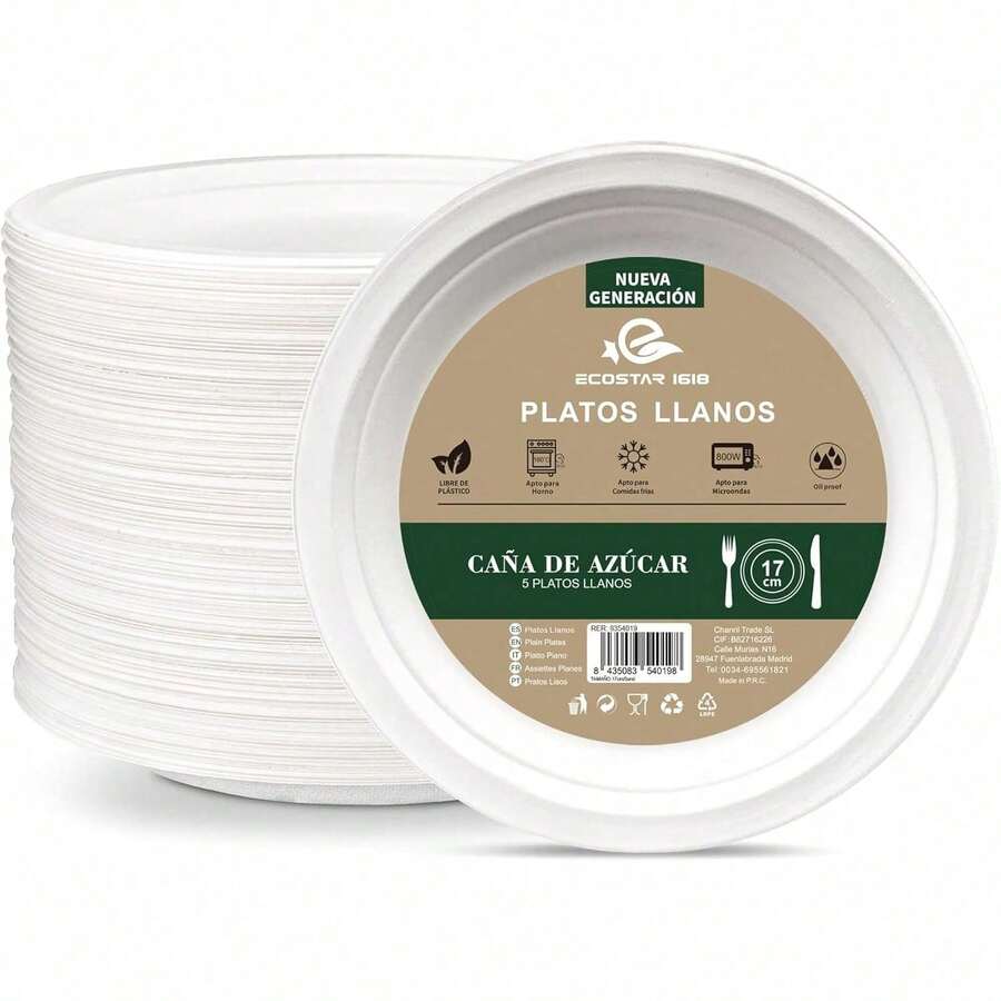 Disposable Paper Plates - White - View 1