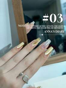 Miss Comoy 15ml 爆珠黑糖软猫眼凝胶指甲油，新款玻璃珠豹纹深棕咖喱金浅秋冬流行美白强磁性猫眼凝胶美甲沙龙必备 - 彩色 - 查看 7